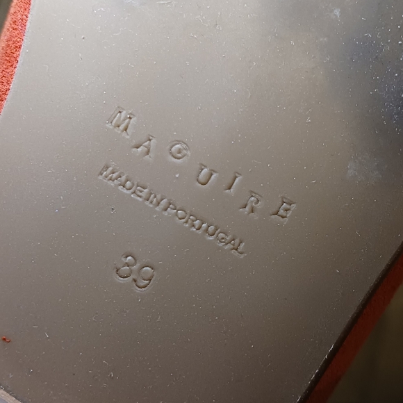 Maguire Suede Flat Mules — Tomato Red — Women's Size 9 — Pointed Toe — Designer - Picture 5 of 5